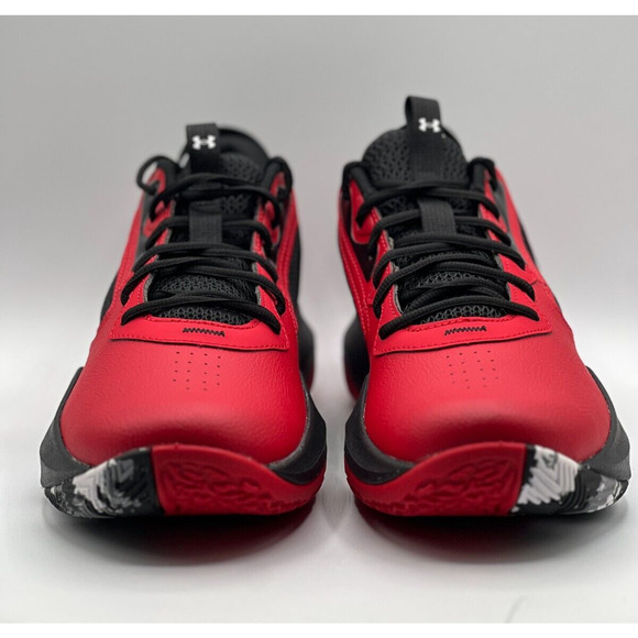 Under Armour Unisex Lockdown 6 Red Black Basketball Shoe - Picture 3 of 10